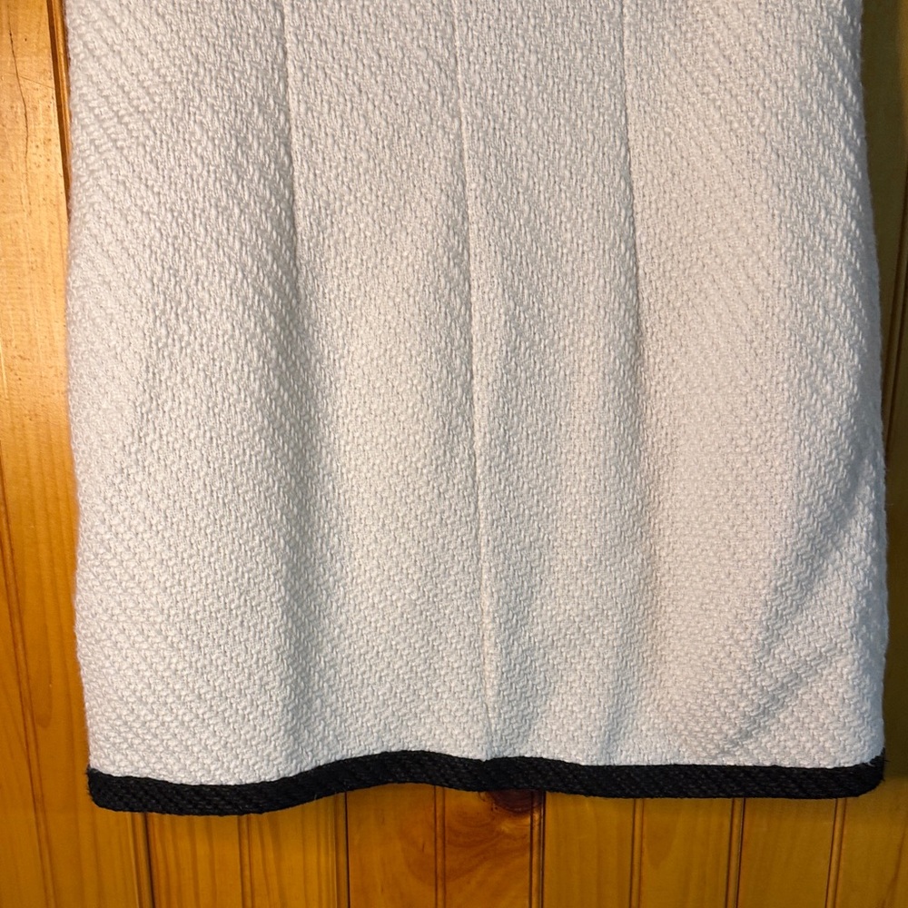 BeBop Black and White Tweed Midi Dress with Gold Accent Buttons - Picture 10 of 10